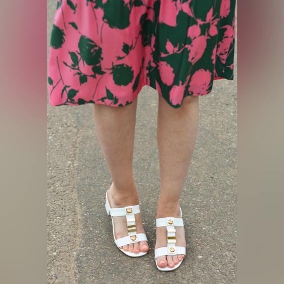 Boden Silk Blend Green & Pink Floral Dress Size 12R - Picture 3 of 7